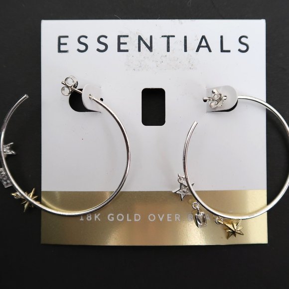 ESSENTIALS star charm hoop earrings NWT - Picture 1 of 4